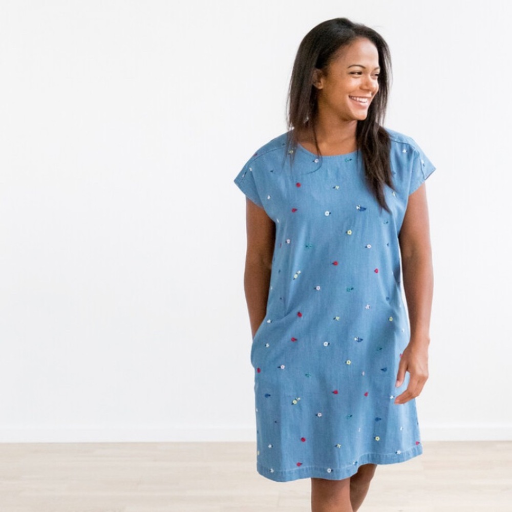 Hanna Andersson Embroidered Chambray Dress - Picture 13 of 14